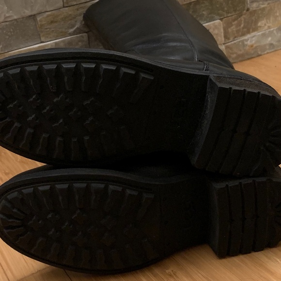 UGG Black Leather Knee-High Seldon Boots - Picture 9 of 10